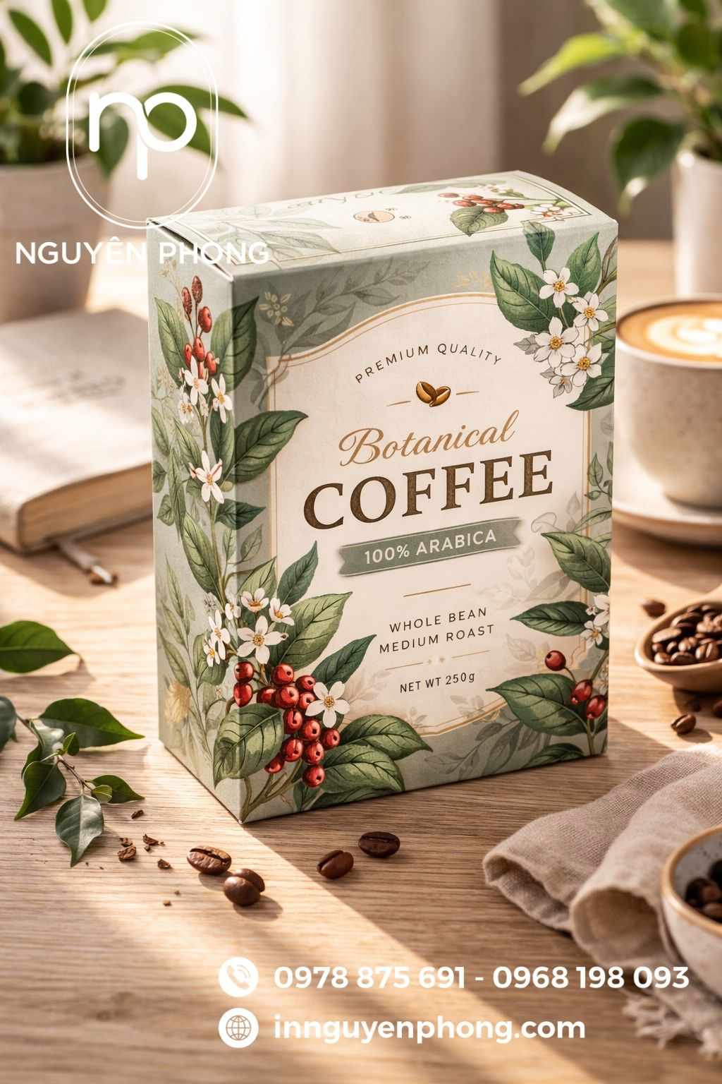 Mẫu in hộp đựng cà phê truyền thống 